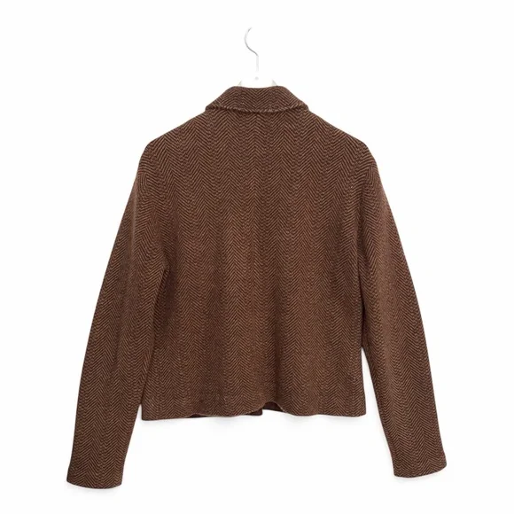 Ralph Lauren Black Label 96% Cashmere Herringbone Blazer Size XL Brown